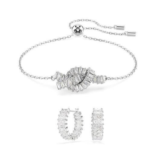 Swarovski Silver Matrix White Baguette Gift Set