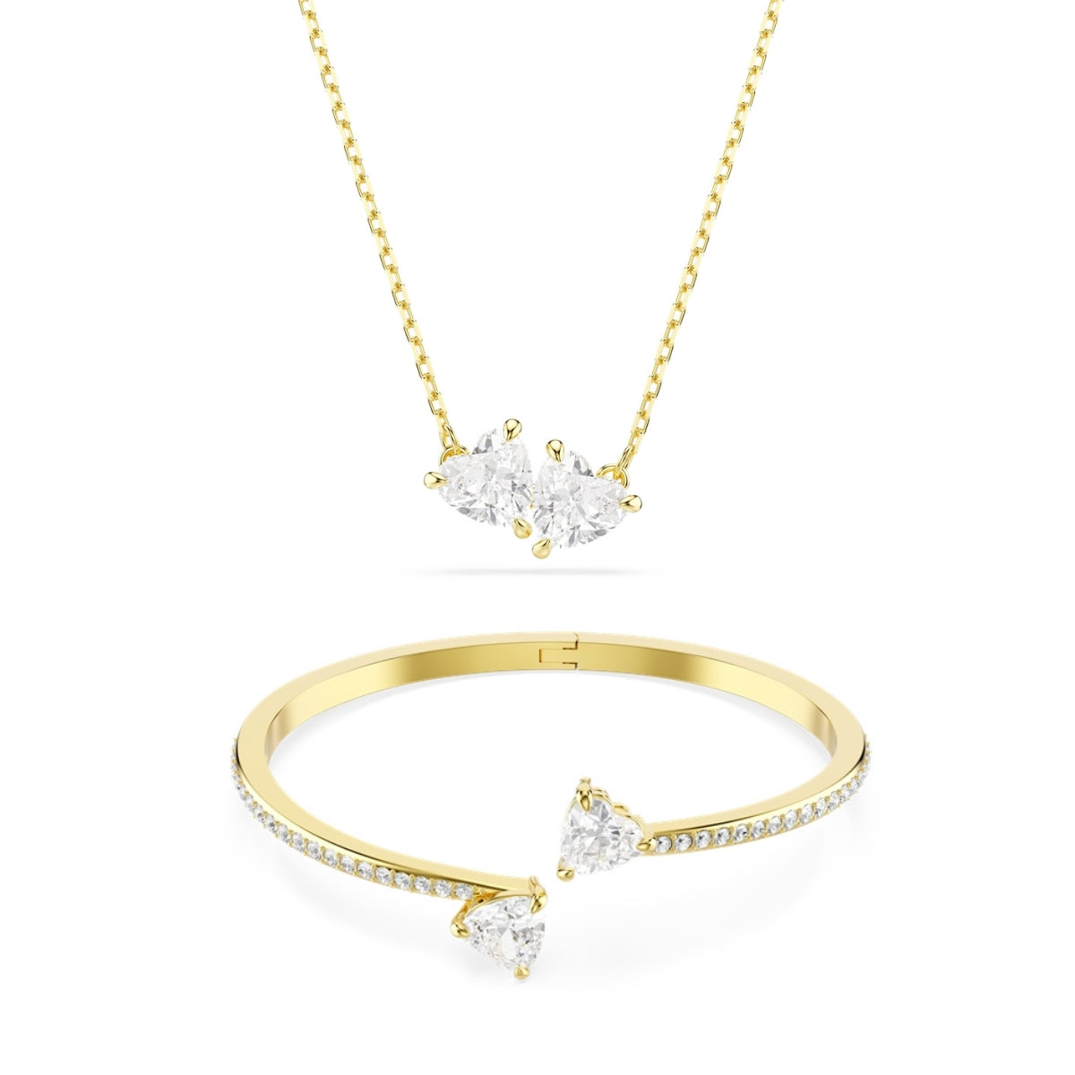 Swarovski Gold Mesmara White Heart Gift Set