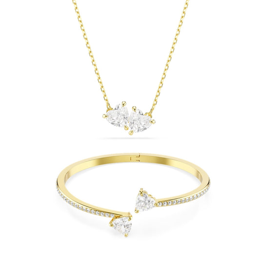 Swarovski Gold Mesmara White Heart Gift Set
