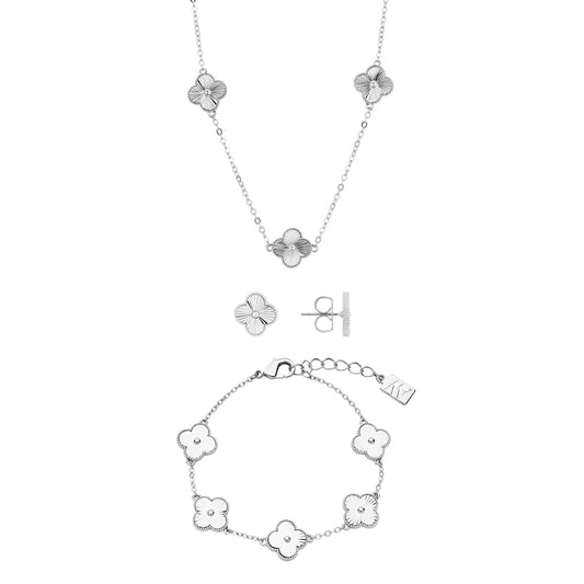 August Woods Silver Multi Mirror Clover Gift Set