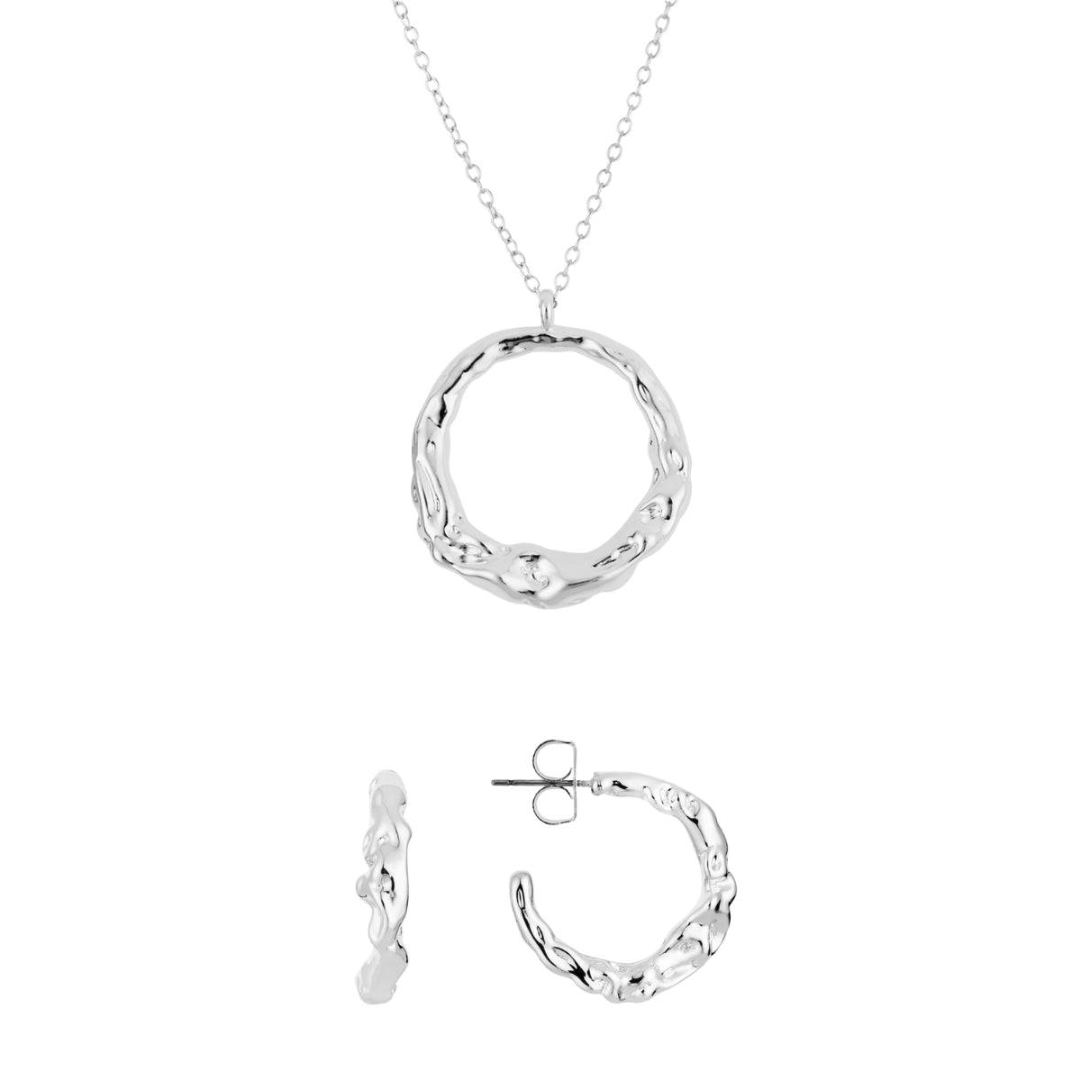 August Woods Silver Molten Circle Gift Set