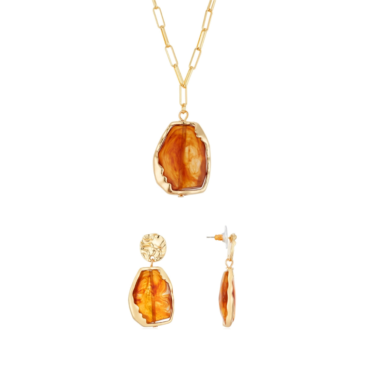 Gold Brown Molten Stone Gift Sets