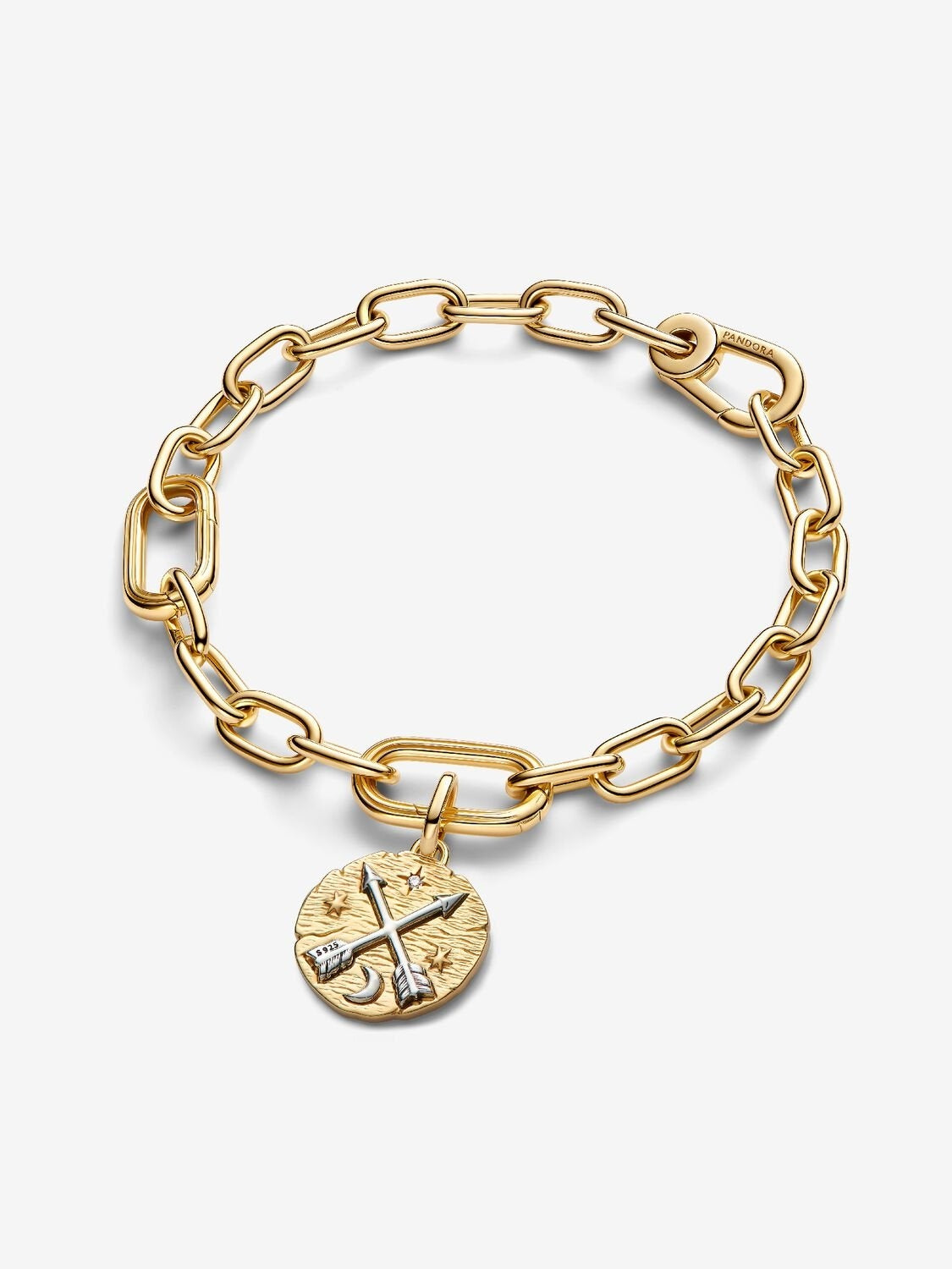 Pandora Gold Crossing Arrows Medallion Charm