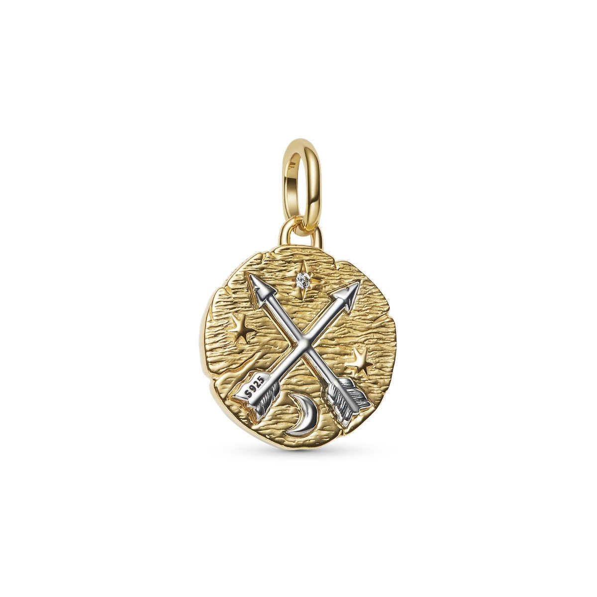 Pandora Gold Crossing Arrows Medallion Charm