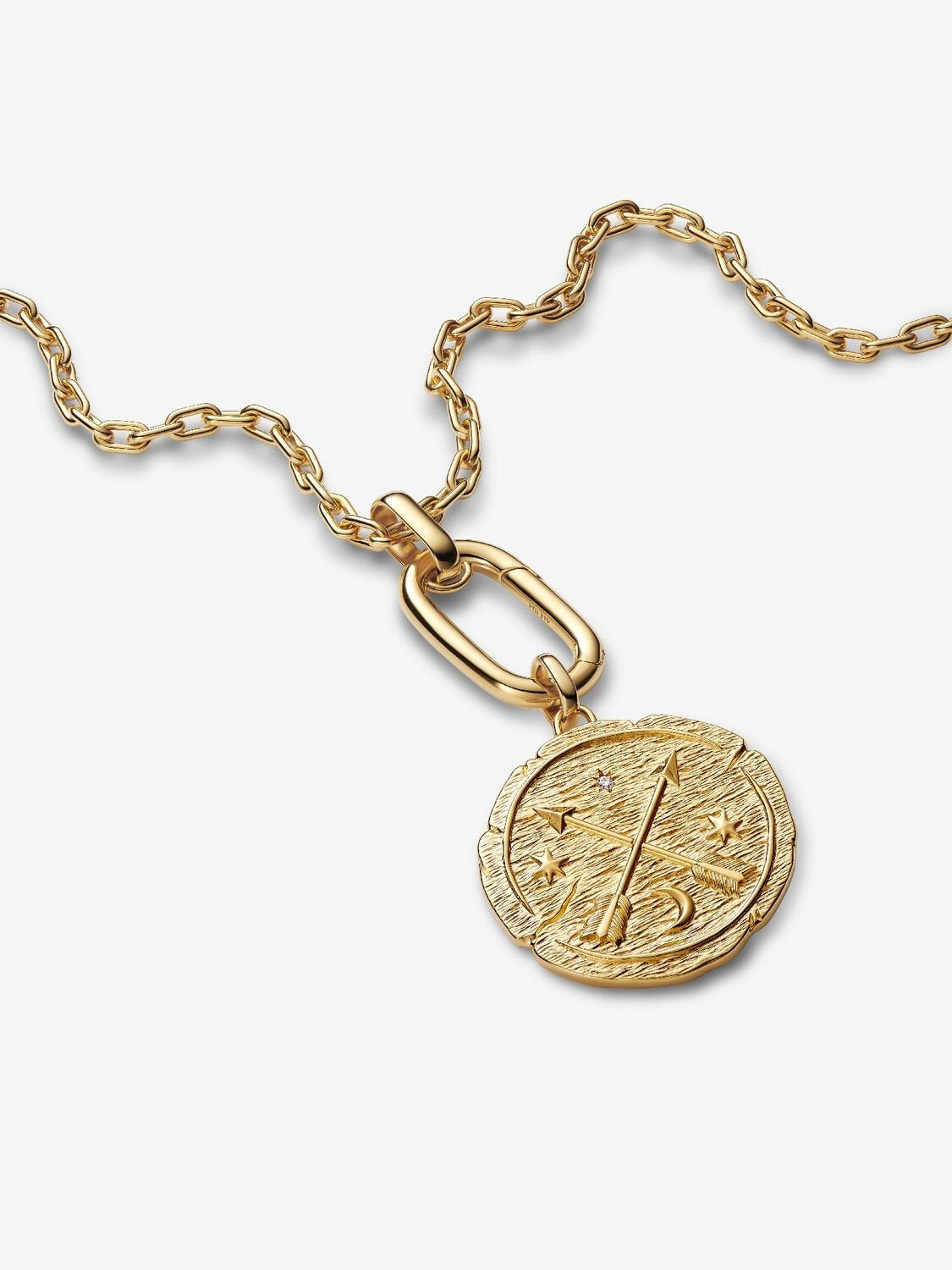 Pandora Gold Crossing Arrows Oversized Medallion Charm