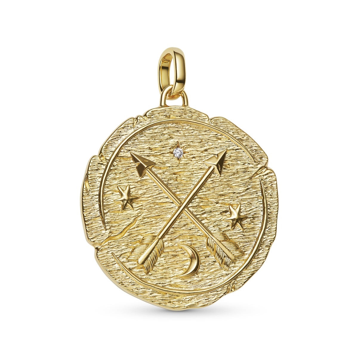 Pandora Gold Crossing Arrows Oversized Medallion Charm