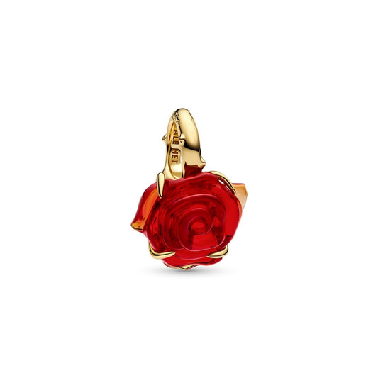 Pandora Gold Disney Beauty and the Beast Enchanted Rose Dangle