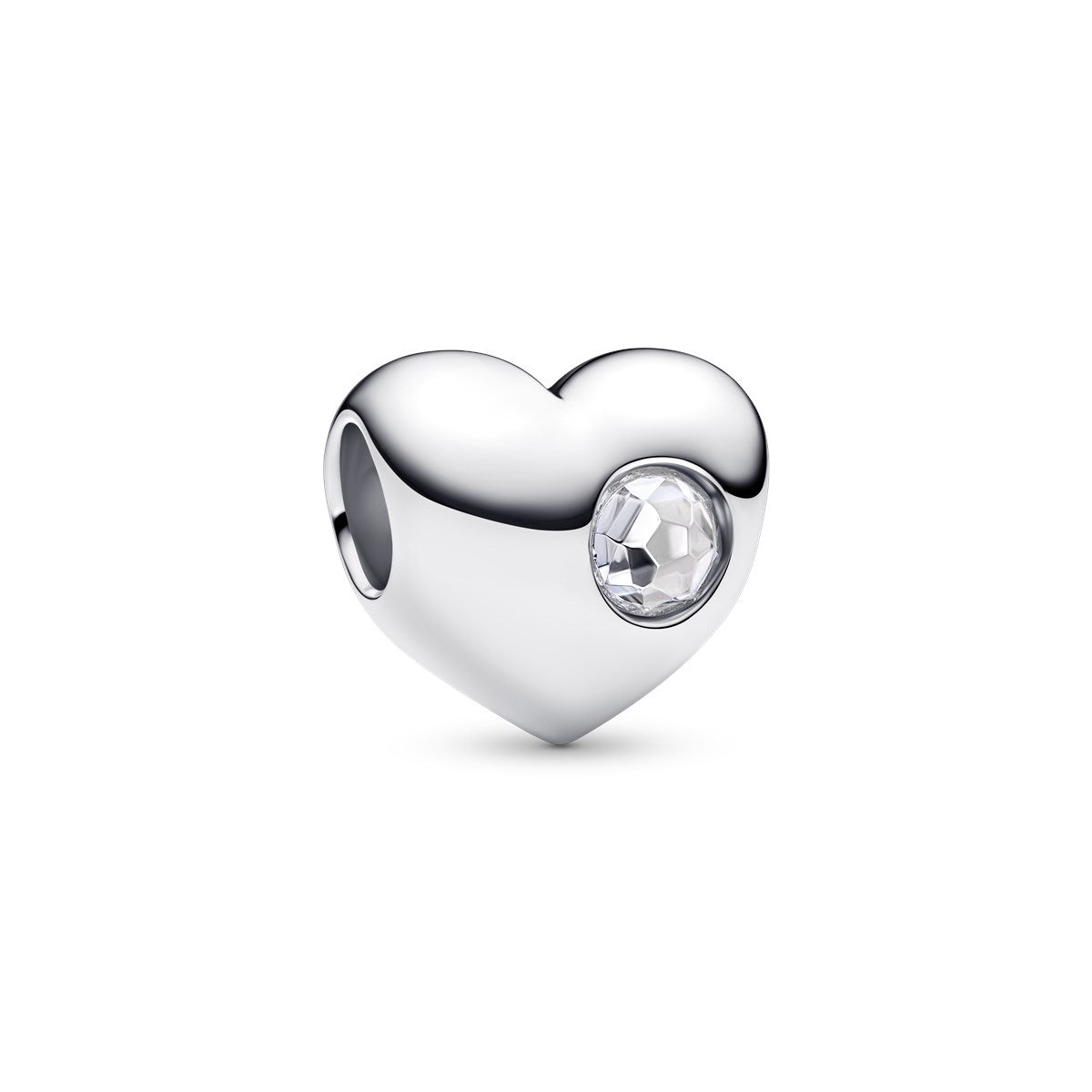 Pandora Silver Engravable April Birthstone Heart Charm