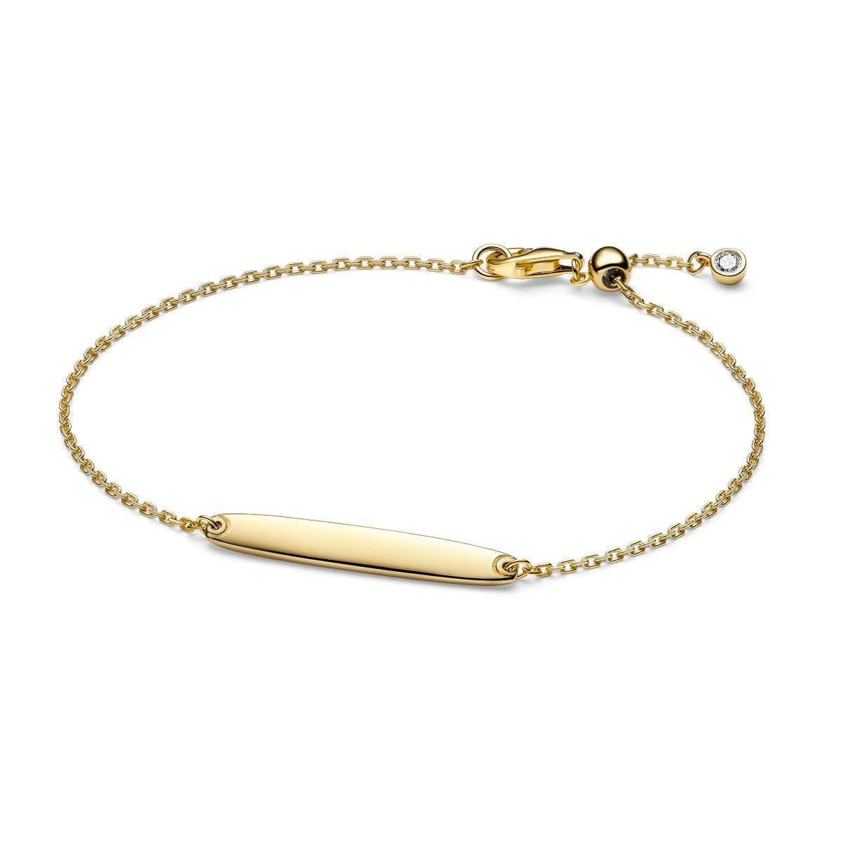 Pandora Gold Engravable Bar Chain Bracelet