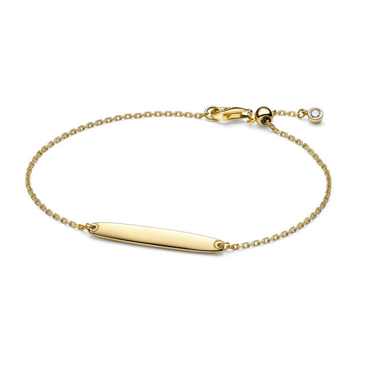 Pandora Gold Engravable Bar Chain Bracelet