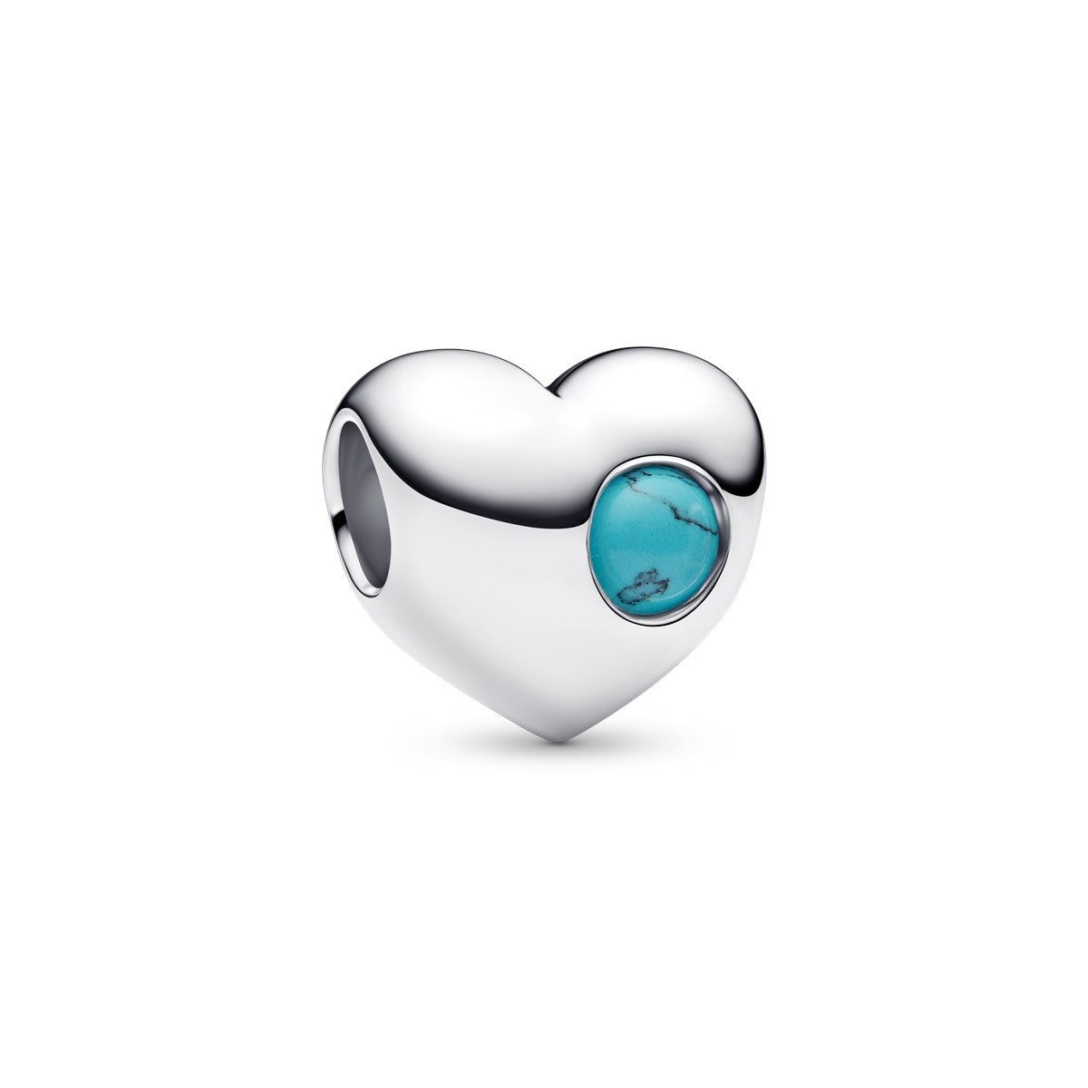 Pandora Silver Engravable December Birthstone Heart Charm