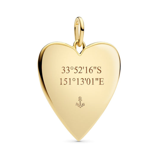 Pandora Gold Engravable Heart Oversized Tag Pendant