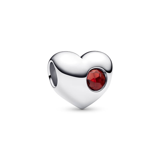 Pandora Silver Engravable January Birthstone Heart