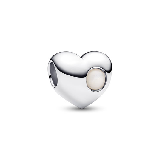 Pandora Silver Engravable June Birthstone Heart Charm