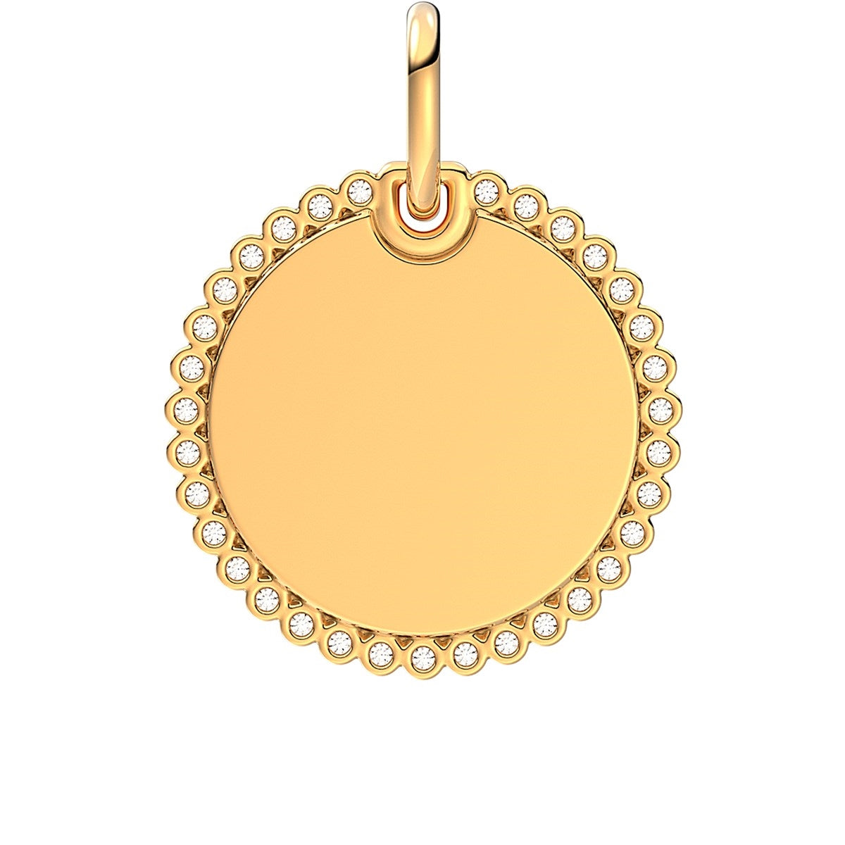 Pandora Gold Engravable Round Tag Pendant