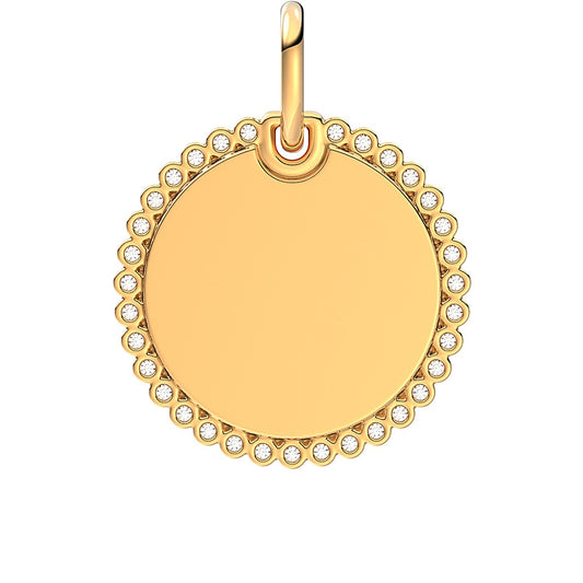 Pandora Gold Engravable Round Tag Pendant