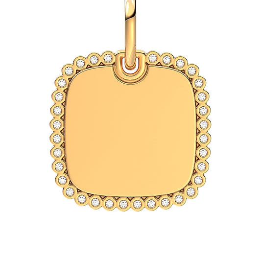 Pandora Gold Engravable Square Tag Pendant