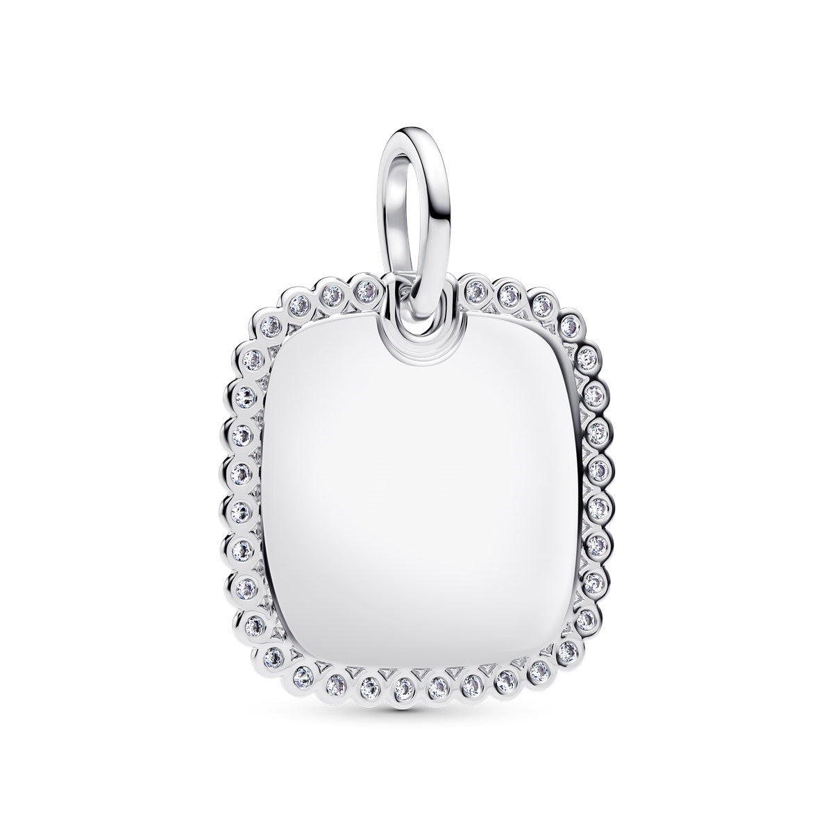 Pandora Silver Engravable Square Tag Pendant