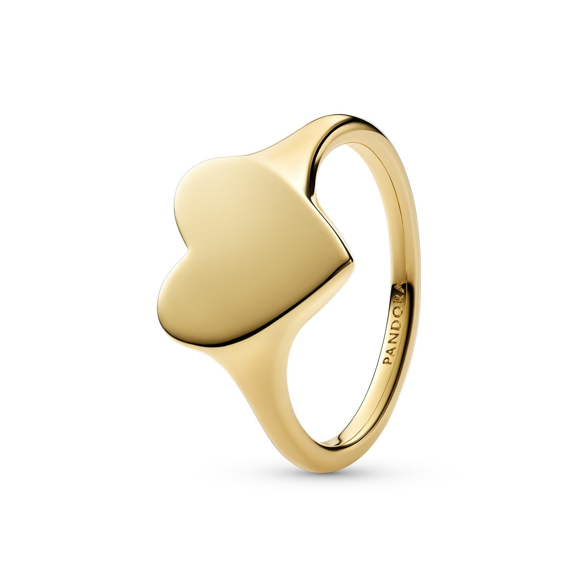 Pandora Gold Engravable Heart Ring