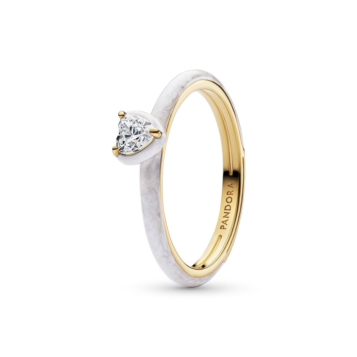 Pandora Gold White Chakra Heart Ring