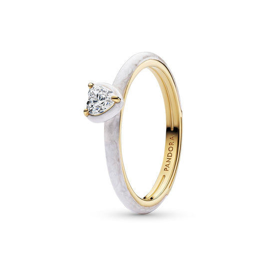 Pandora Gold White Chakra Heart Ring