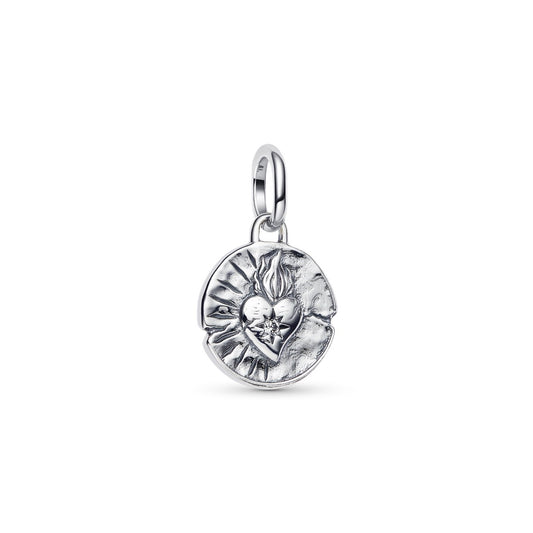 Pandora Silver Heart Medallion Charm