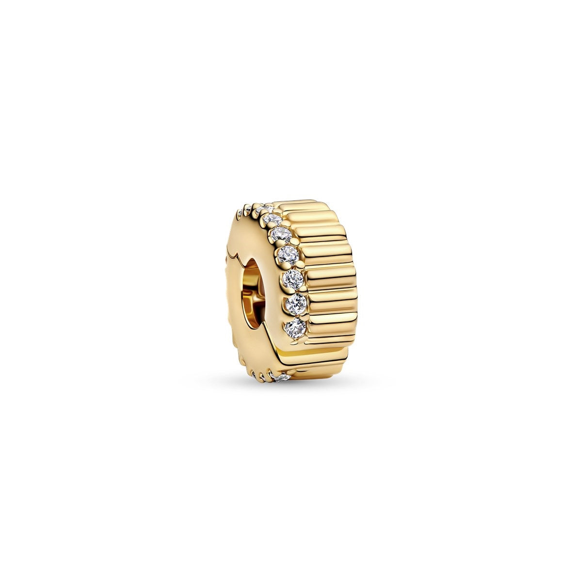 Pandora Gold Ribbed Clip Charm