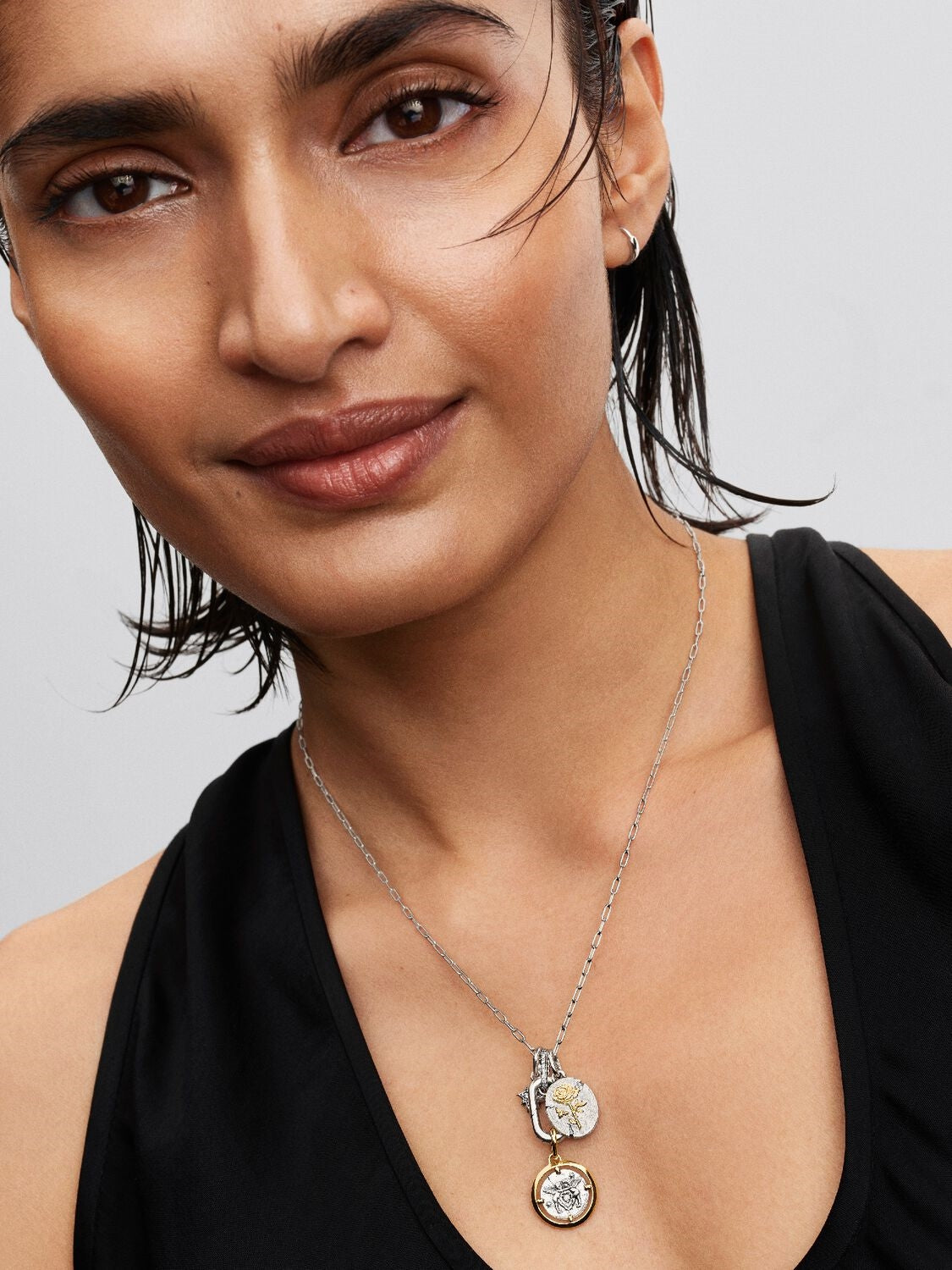 Pandora Silver Rose Medallion Charm