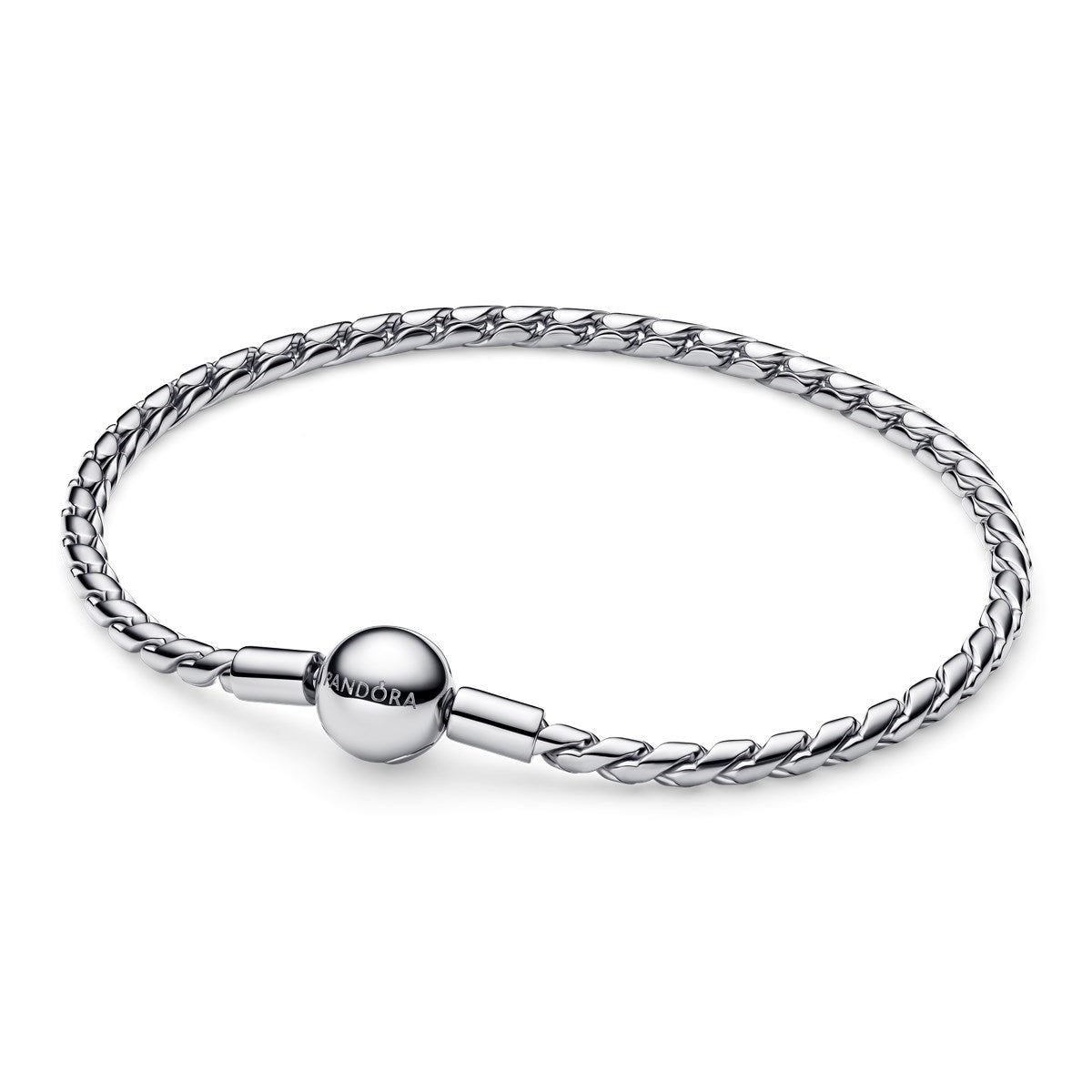 Pandora Silver Round Clasp Wing Chain Bracelet