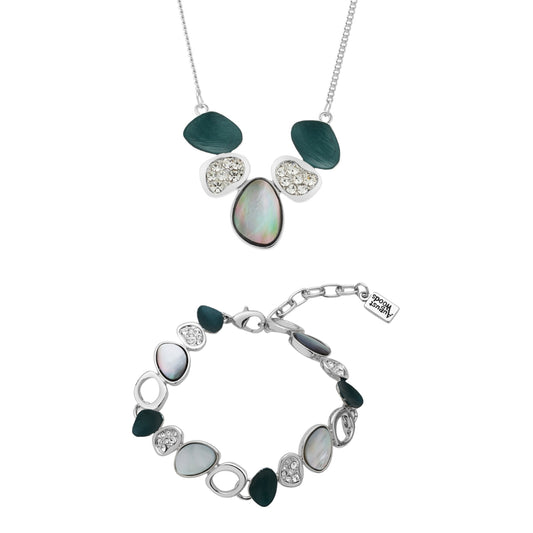 August Woods Silver and Grey Shell Crystal Gift Set