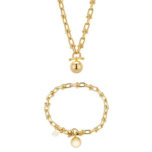 Gold Horseshoe Link Ball Statement Gift Set