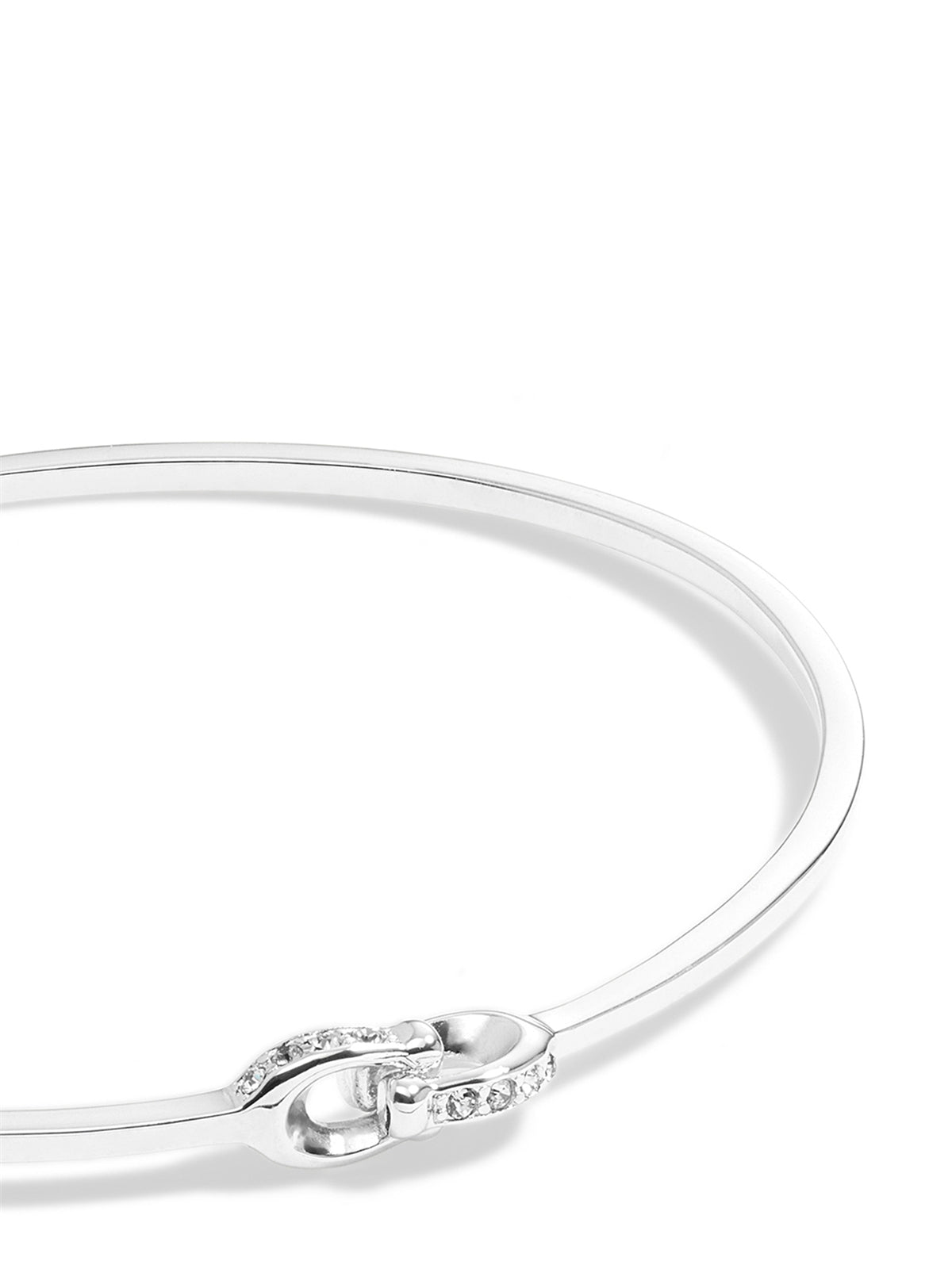 Coach Silver Interlocked Pave C Bangle