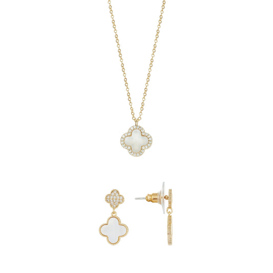 August Woods Gold Mother of Pearl Clover Set