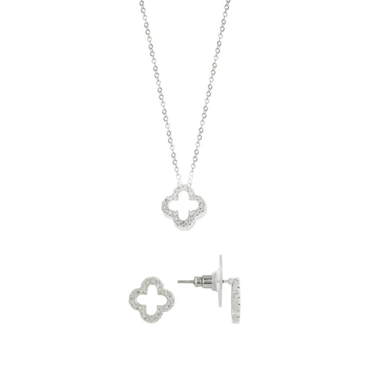 August Woods Silver Open Clover Gift Set