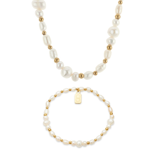 Over & Over Gold Stainless Steel Multi Pearl Gift Set