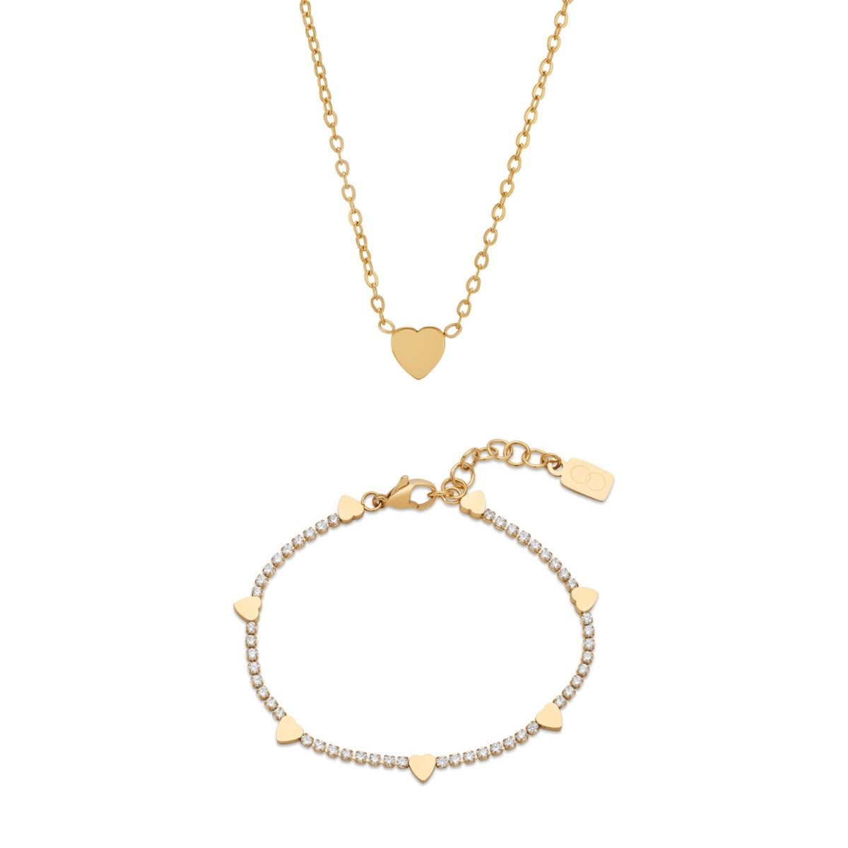 Over & Over Gold Stainless Steel Petite Heart Gift Set