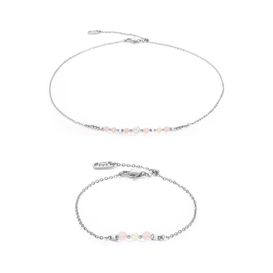 Coeur De Lion Silver Pale Pink Pearl Bead Gift Set