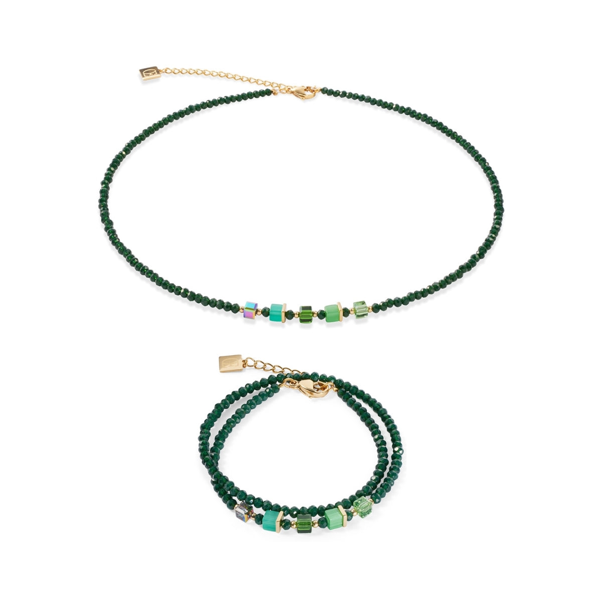 Coeur De Lion Gold Joyful Colour Green Bead Gift Set