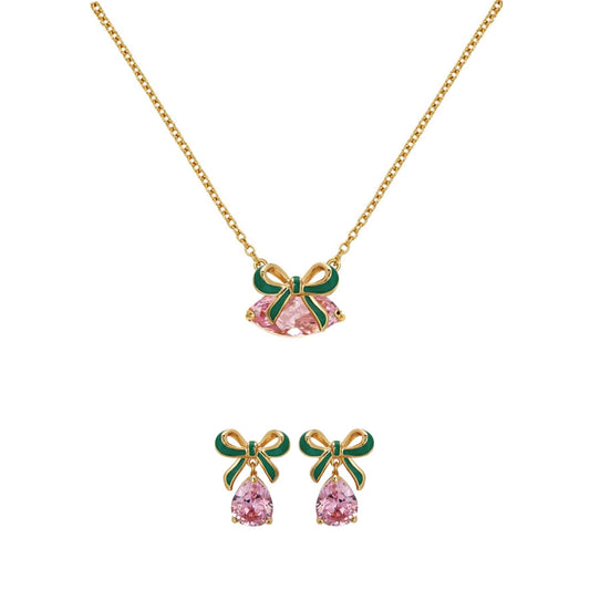 Amelia Scott Gold Amelia Bow Green Pink Gift Set