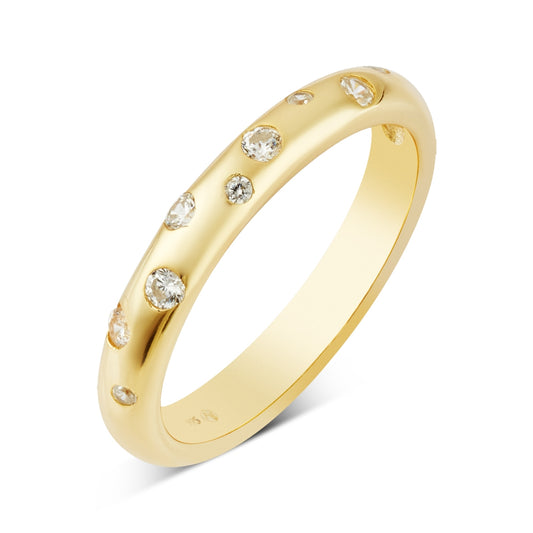 Argento Gold 14k Plated Puffy CZ Band Ring