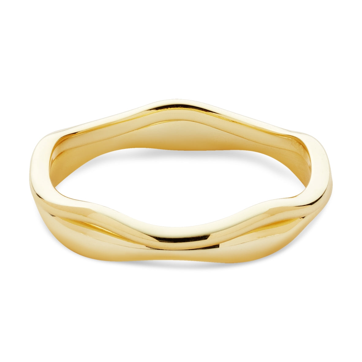 Argento Gold 14k Plated Wave Stacking Ring Set
