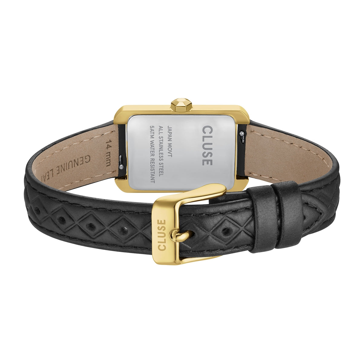 CLUSE Gold Belisenna White Black Leather Watch