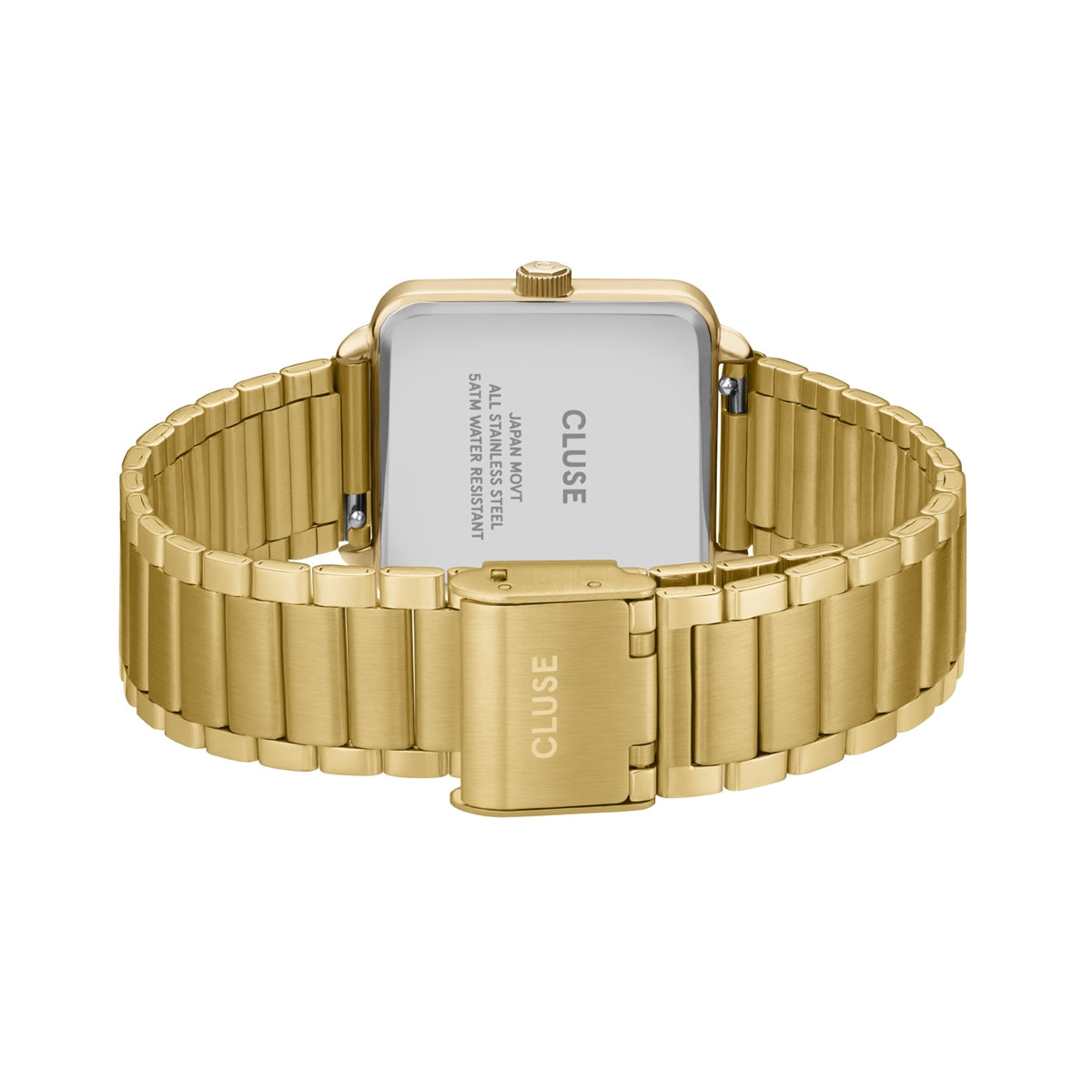 CLUSE Gold Tetragone Wine Crystal Watch