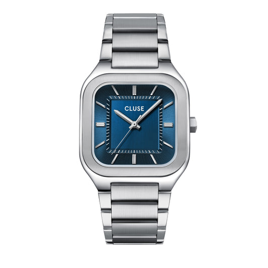 CLUSE Siver Quadrus Blue Watch