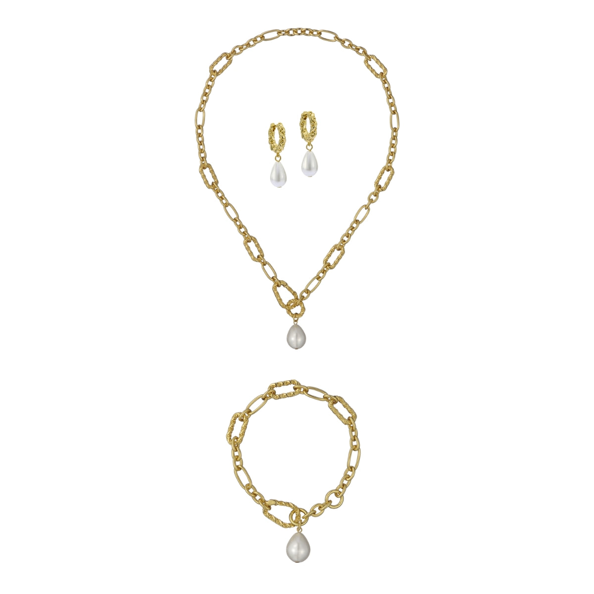 Gold Twisted Pearl Statement Gift Set
