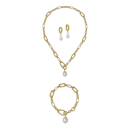 Gold Twisted Pearl Statement Gift Set