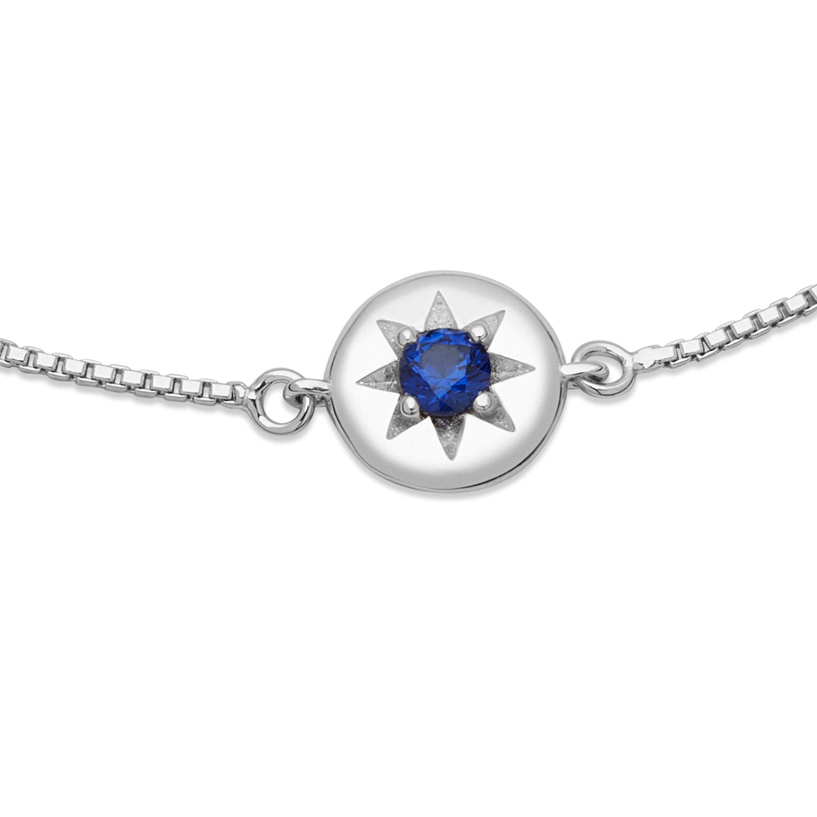 Argento Silver Birthstone September Sapphire Bracelet