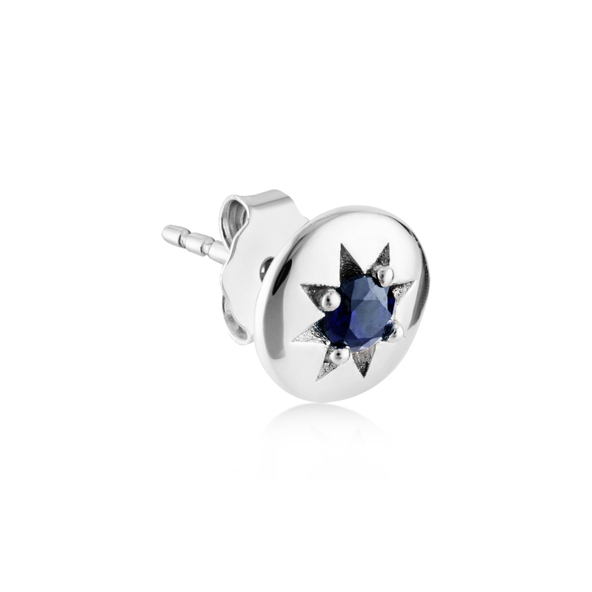 Argento Silver Birthstone September Sapphire Studs