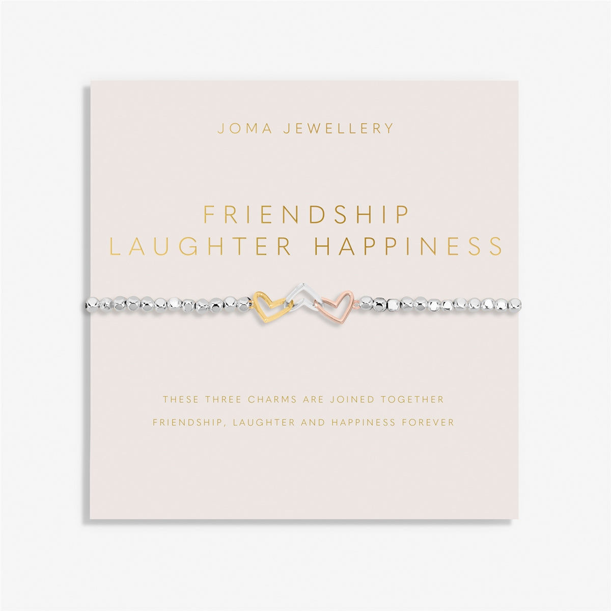 Joma 3 Tone Interlocked Friendship Laughter Happiness Bracelet