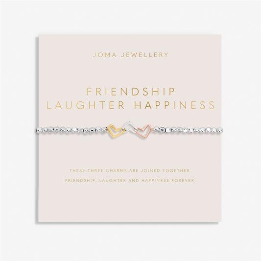 Joma 3 Tone Interlocked Friendship Laughter Happiness Bracelet